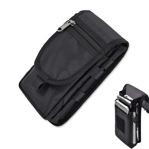 Phyxiul Large Smartphone Pouch, Multi-Function Pouch, Cell Phone Waist Bag, Belt Loop Pouch, Clip-on Design, Small Item Storage, Hiking, Camping