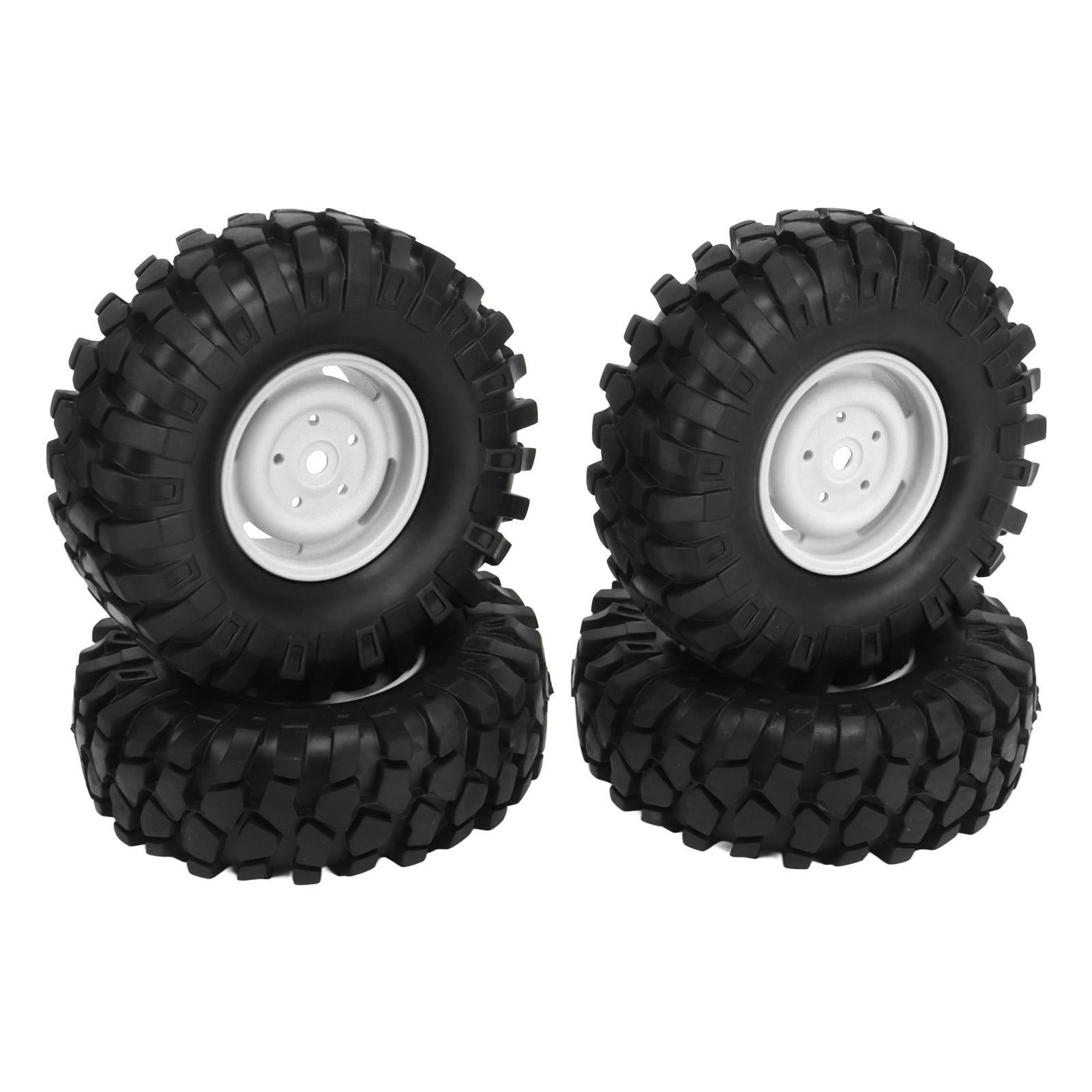 

4 шт. RC Шини для позашляховика 1,9 дюйма Універсальні гумові RC Колеса та шини для RC Позашляховика Машини для скелелазіння Білі білий