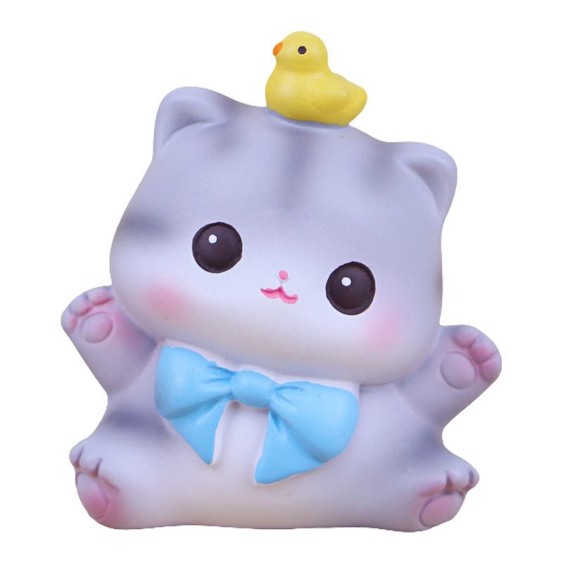 Mini Cat Pudding Ornament | Stress Relief Desk & Car Decor