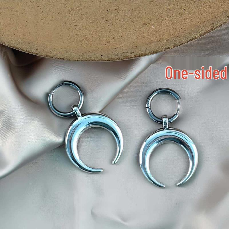 Hip Hop Harajuku Moon Vintage Metal C-Shaped Earrings