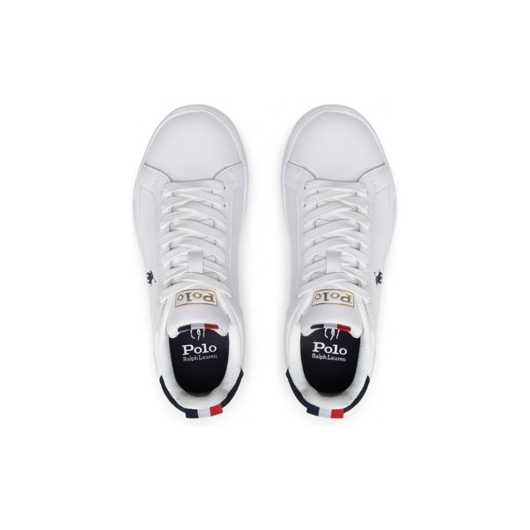 Polo Ralph Lauren Leather Lace-Up Fashion Sneakers Unisex Sneakers White 809860883003