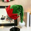 Christmas Holiday Cosplay Elf Hat Plush Party Cap with Pointed Top Jagged Brim Furry Tip Accent for Gatherings and Travel