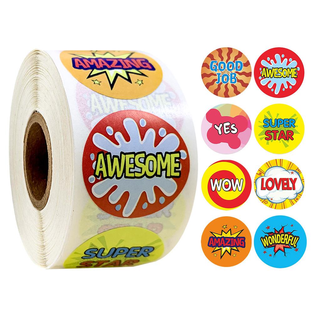 100-500Pcs Encouragement High-Standard Reward Premium-Quality Stickers High-Standard Thumbs First-Class Up Superior-Grade Rewarded Youngsters