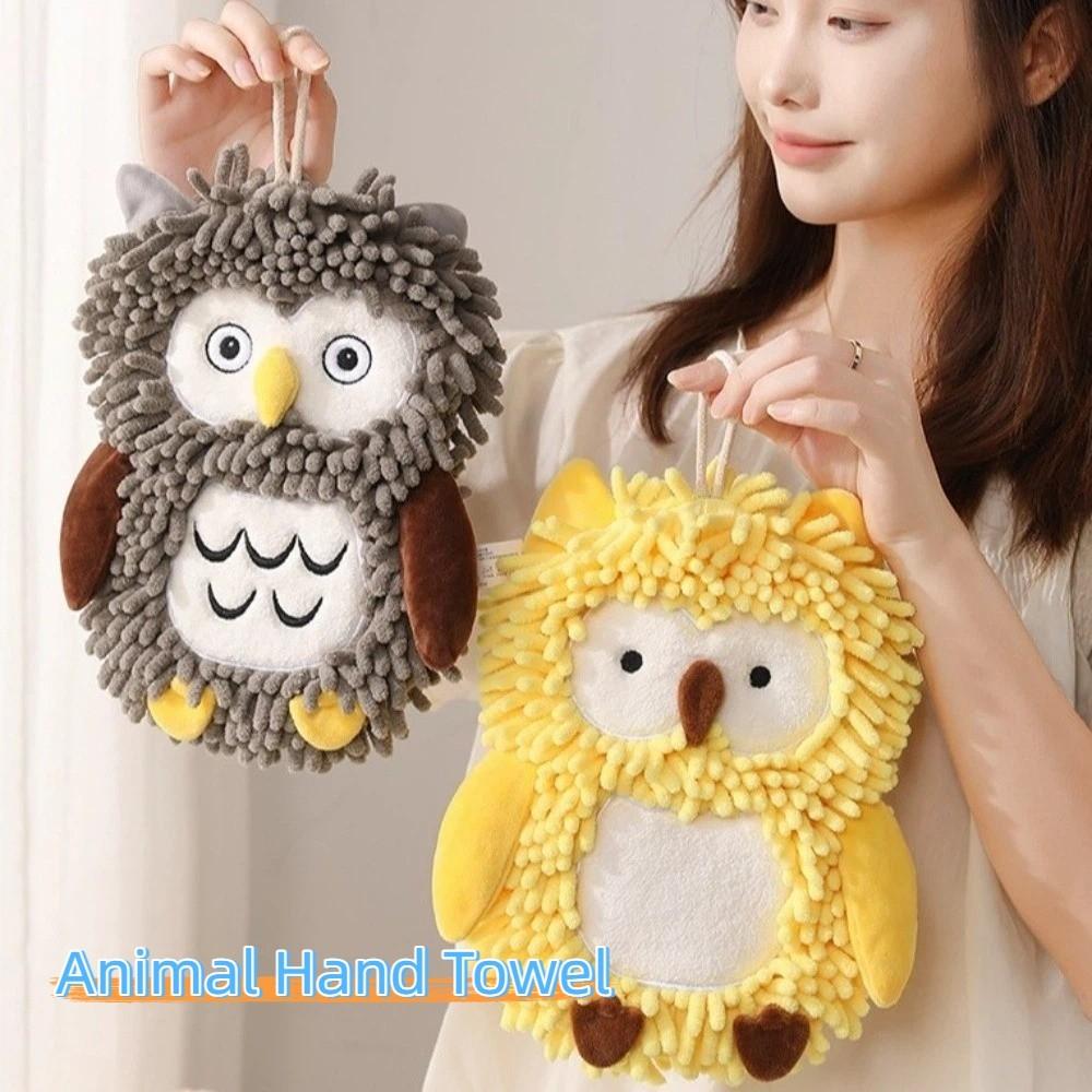 Soft Absorbent Hand Towel Cartoon Hanging Hand Towel Creative Animal Hand Towel Bathroom