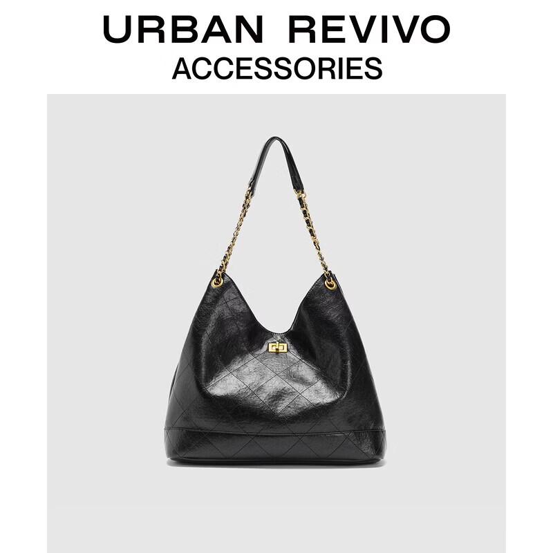 URBAN REVIVO Diamond Lock Shoulder Crossbody Bag One Size