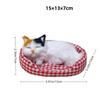 Kawaii Kitty Simulationsfell Katzenmodell auf Kissen Lebensecht Schlafende C Spielzeug Exquisite Weiche Plüschtierfigur Kindergeschenke
