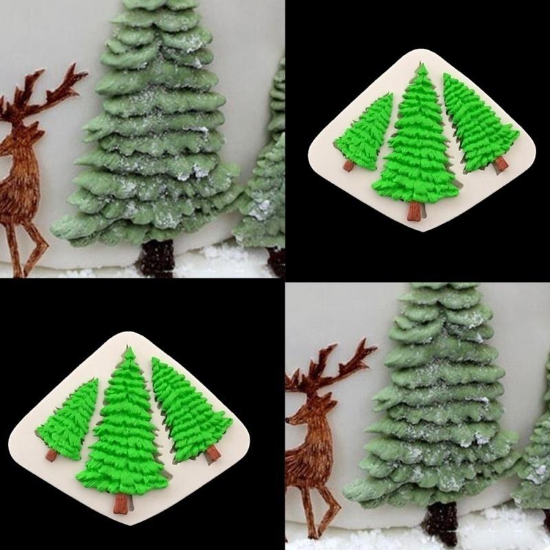 Snowman Santa Claus Deer Chrismas Tree Fondant Chocolate Mold Cake Decoration Mould