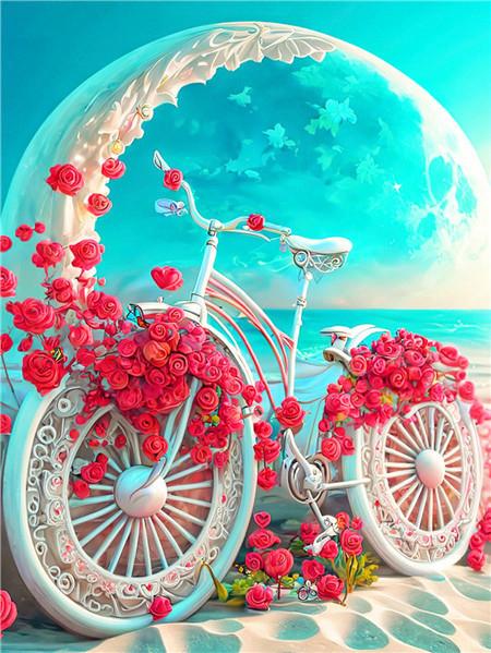 DIY Diamond Mosaic Bicycle Cross Stitch Diamond Painting Flower Love Embroidery Seaside Scenery New Arrival Handicraft