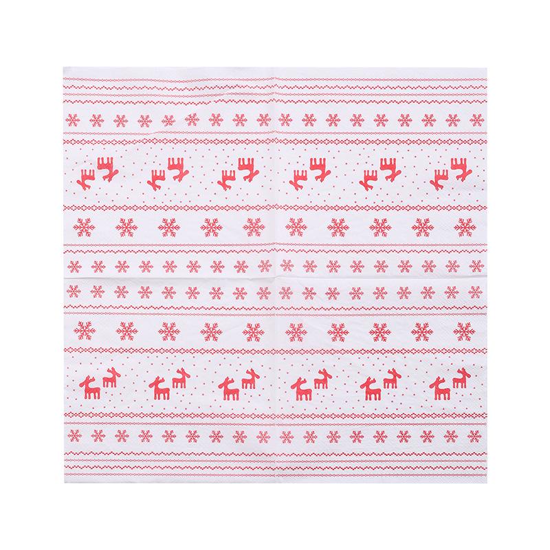Festive Reindeer Print Napkin: Creative Christmas Paper Napkin for Western Restaurants