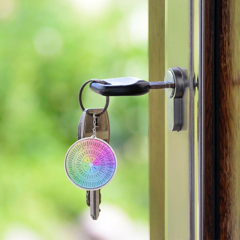 Charm Key Chain Accessories Double-Sided  Keychain Bag Pendant Feelings Wheel Keychain Car Keyrings