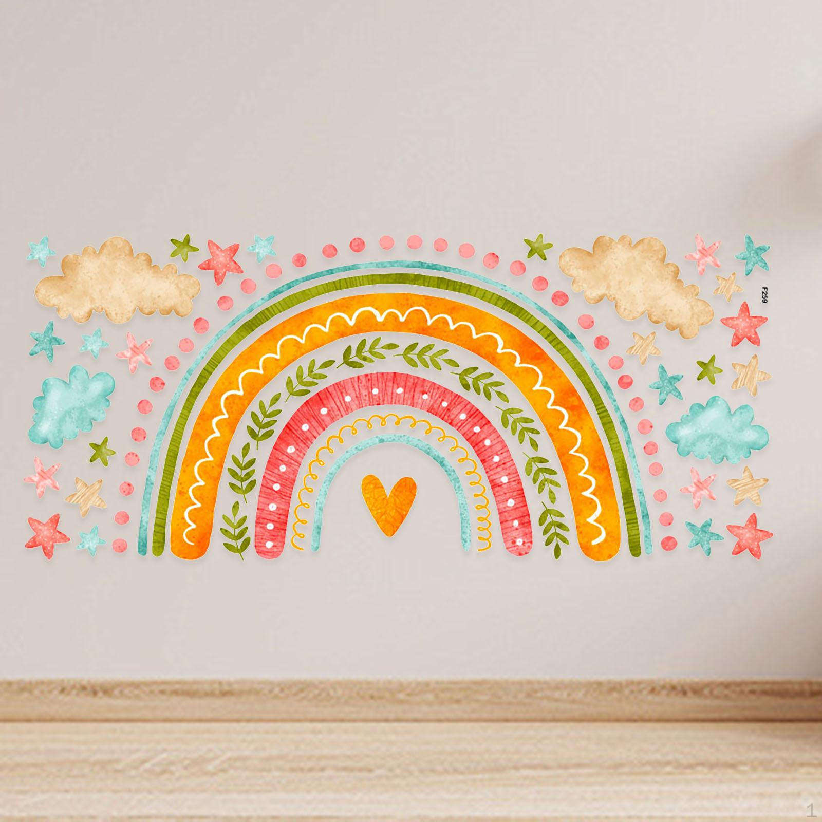 

90x40cm Colorful Rainbow Wall Sticker Decal Self Sticky Decorative Removable Decoration for