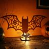 Wooden Material Wooden Candle Holder Shadow Projection Design Halloween Candlestick  Indoor Decor