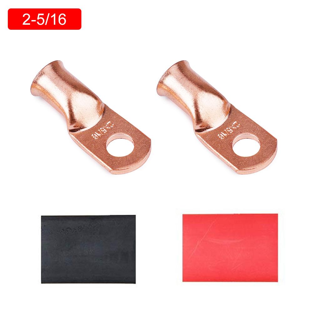 2 Stück = 1 Set rote Kupfer-Ringkabelschuhe, Lötanschlüsse M6/M8/M10, Kabelverbinder-Set für blanke Kabel