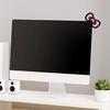 Rosa Schleifen Computer Monitor Dekoration, 2D Holzschleifen Dekorationen für Frauen, Mini Süße Computer Zubehör für Home Office Dekoration