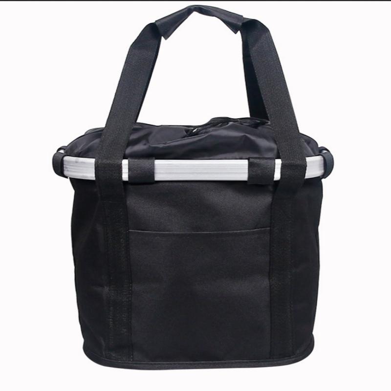 Bicycle Front Basket Bike Small Pet Dog Carry Pouch 2in1 Detachable MTB Cycling Handlebar Tube Hanging Fold Baggage Bag 5KG Load