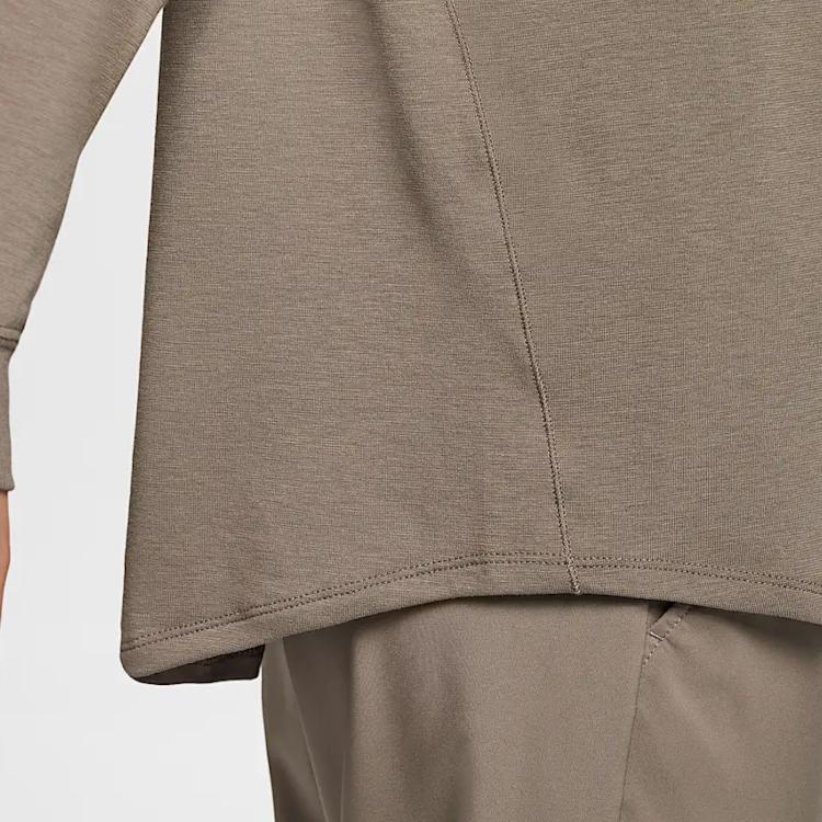Nike Dri-Fit One Relaxed Solid Comfortable Quick-Dry Long Sleeve T-Shirt Women Tops Mink-Brown FN2818-233