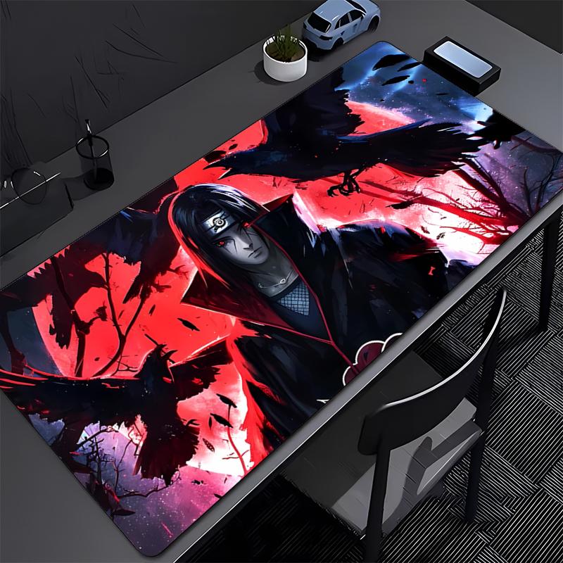 NARUTO Uchiha Itachi Mouse Pad big Computer Office Game Table Mat Rubber non-slip Gaming Keyboard coaster Long Desk Pad Mousepad
