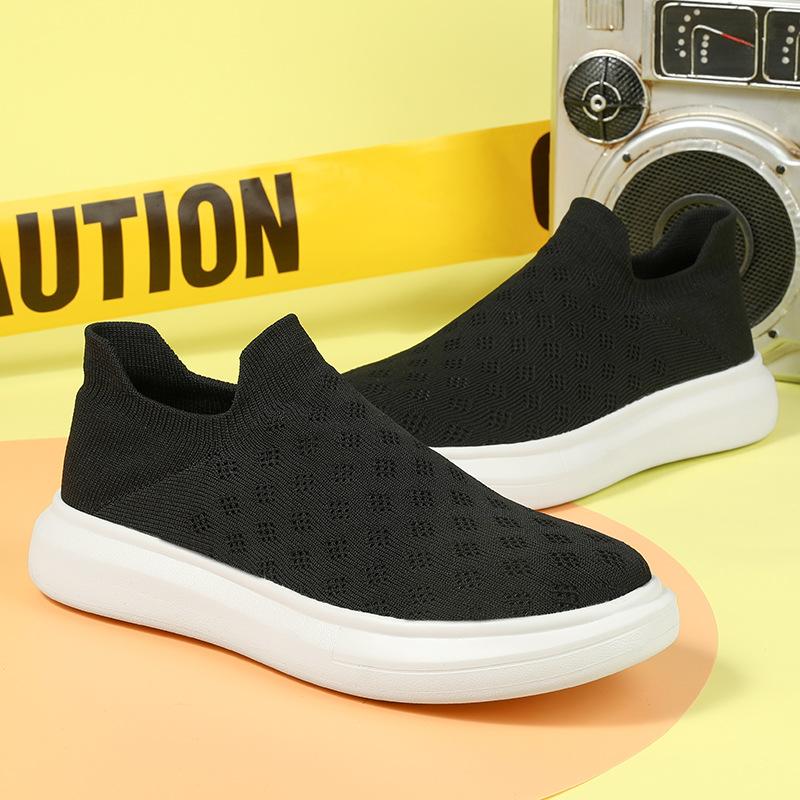 45 large size 46 new one-pedal couple flying woven shoes men's men's mesh sports shoes men's old Beijing casual shoes