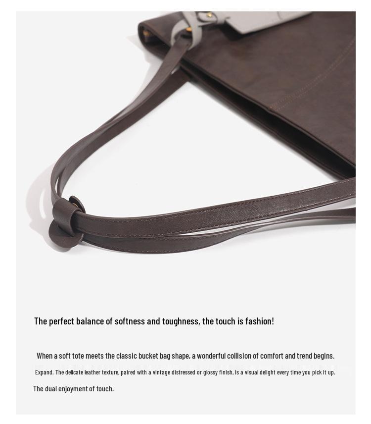 Cabas pour ordinateur portable grande capacité en cuir véritable pour femme pour l'automne/hiver