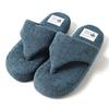 [NARU] Indoor Slippers for Men and Women, Washable, Terry Cloth, Pile Fabric, Stylish and Cute, Thong Style, Cotton, Plain, Simple, Blue, Size L (appr