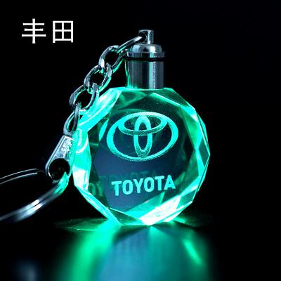 Car Crystal Keychain Pendant LED Illuminated Keychain