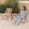 Compact Rattan Folding Lounge Chair for Balcony & Outdoor Use