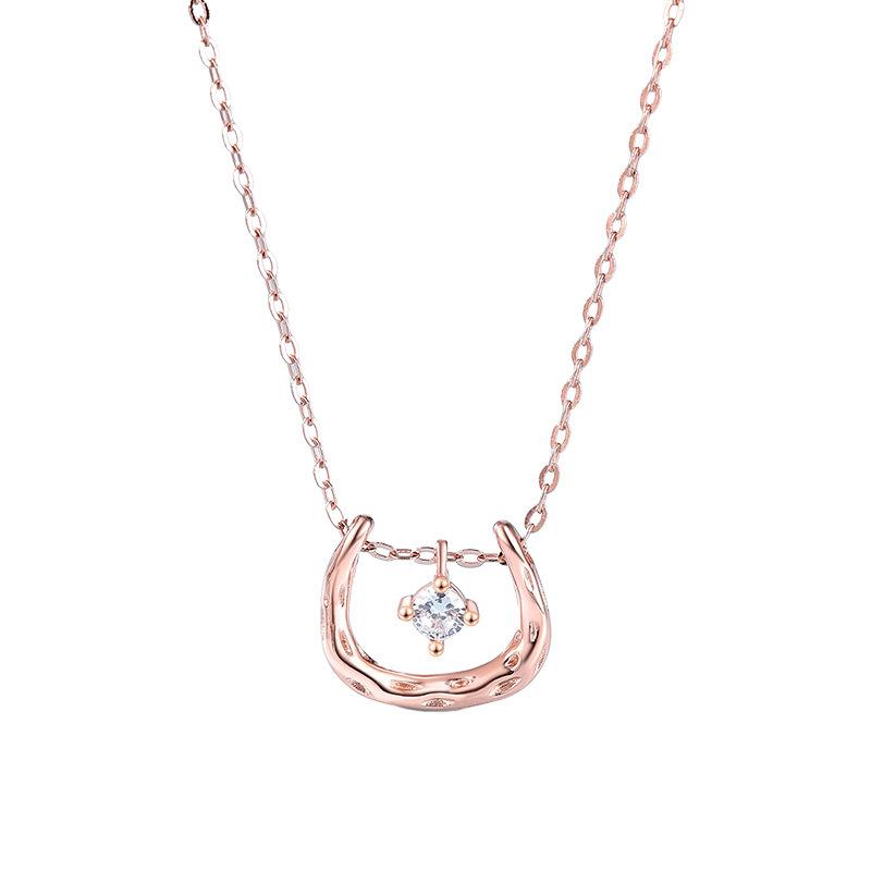 U-shaped Necklace Women's Light Luxury Fashion Simple Collarbone Chain Smart Zircon Pendant Item Jewelry