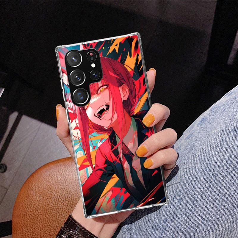 C-Chainsaw Mans Makima Phone Case For Samsung Galaxy S24 S25 Edge S26 Ultra S23 S22 S21 Plus S20 FE + Personalized Print Cover G