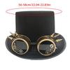 Rivet Studded Goggles Top Hat for Women Men Unsiex Costume Accesories Headpiece Tall Hat for Theme Party Gatherings