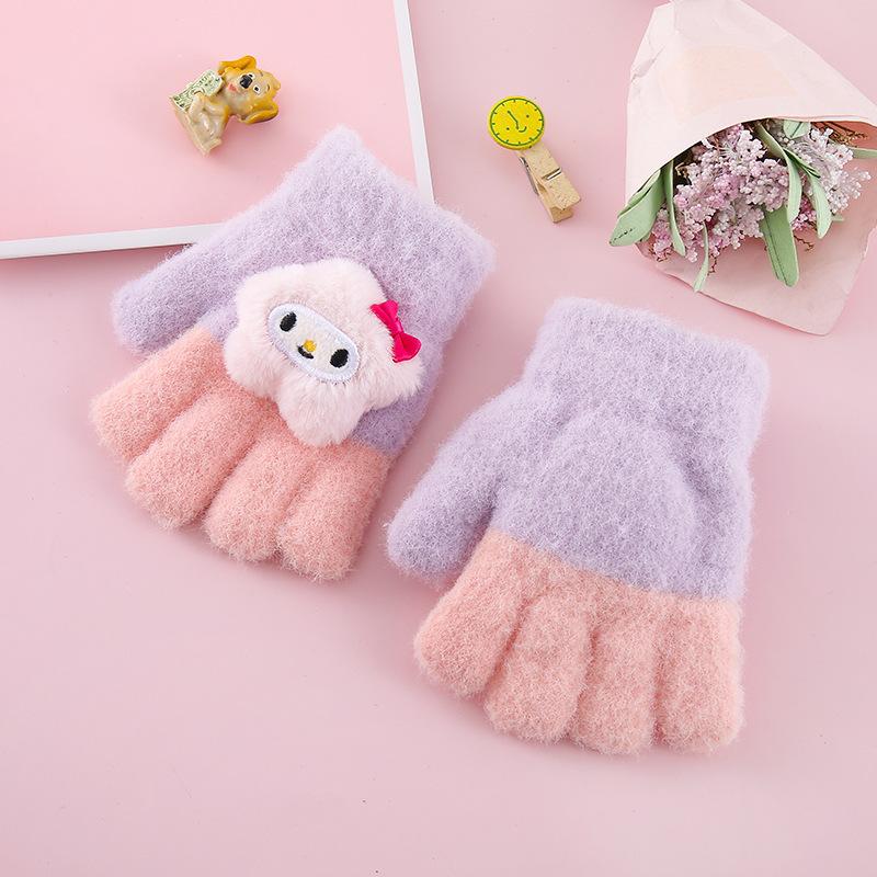 

Детские зимние милые мультяшные теплые пятипалые градиентные вязаные норковые бархатные перчатки для мальчиков и девочек 2-6 лет S