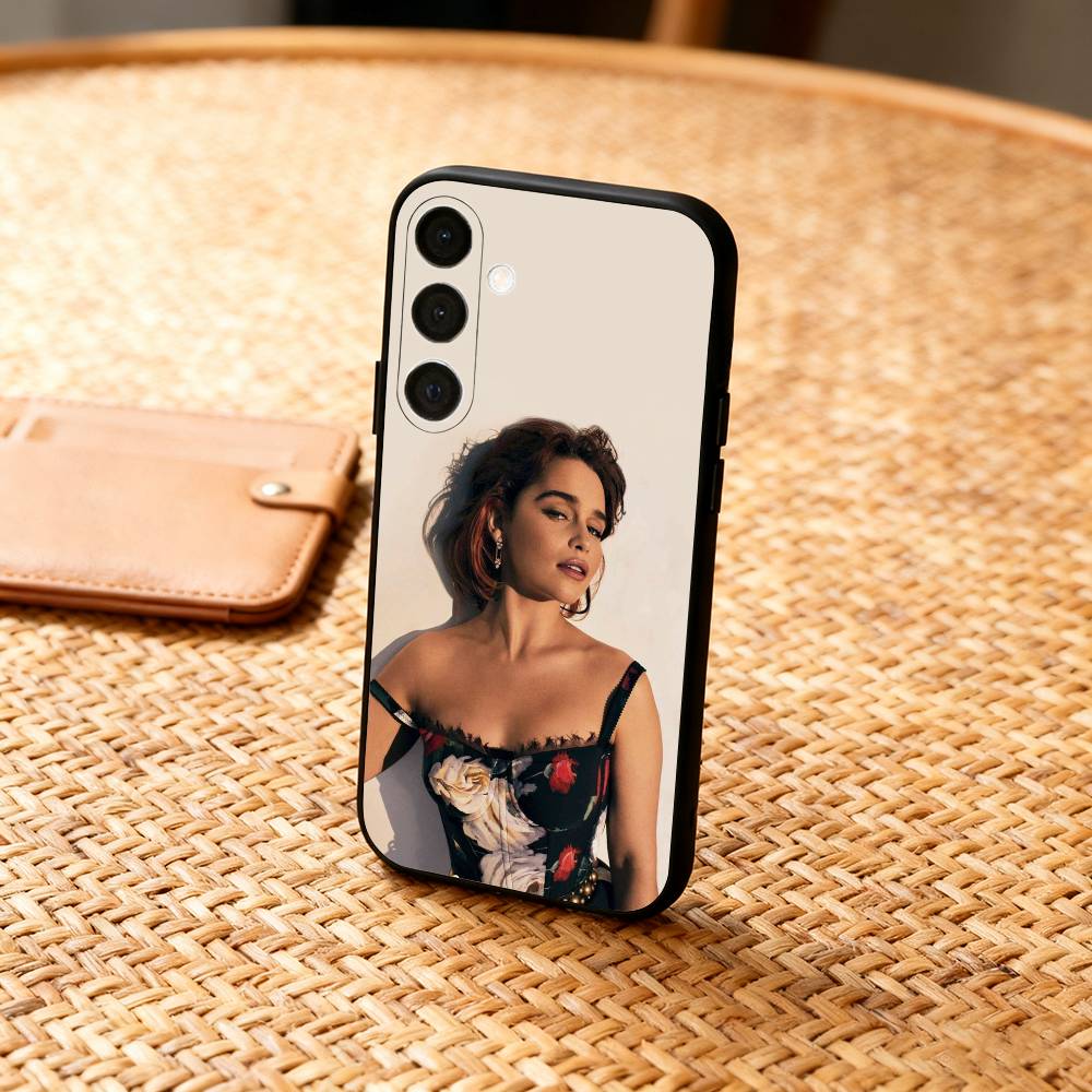 Actress Emilia Clarke Phone Case For Samsung A73,A21s,A22,A31,A32,A52,A53,A71,A80,Soft Black Shell