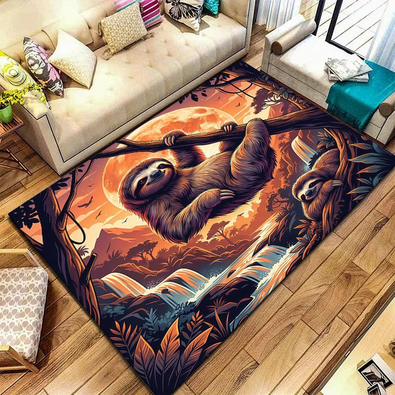 Flying Sunset Animals Pattern Square Carpet,Area Rug,Carpet Rug for Living Room Bedroom Sofa Playroom Decor,Non-slip Floor Mat,Holiday Birthday Gifts