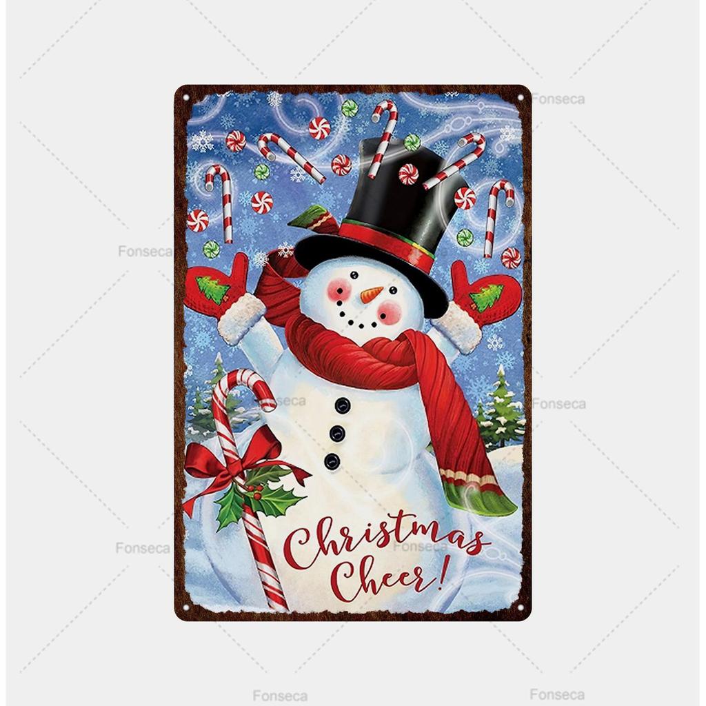 Santa Claus Snow View Metal Sign Vintage Tin Sign Metal Vintage Bar Vintage Wall Decoration Bar Club Metal Poster