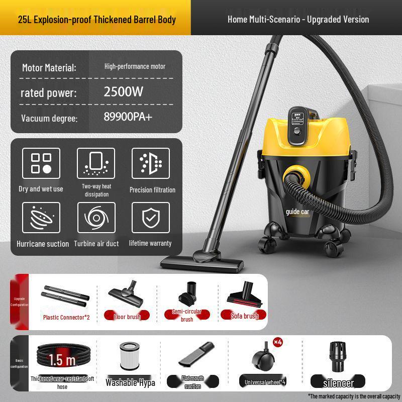 Aspirateur Domestique Puissant Sec et Humide pour Voiture et Usage Industriel