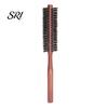 Detangling Hair Brush Boar Bristle Round Portable Straightening Curling Volumizing Dryer Compatible Men Women Comb with Wooden Handle