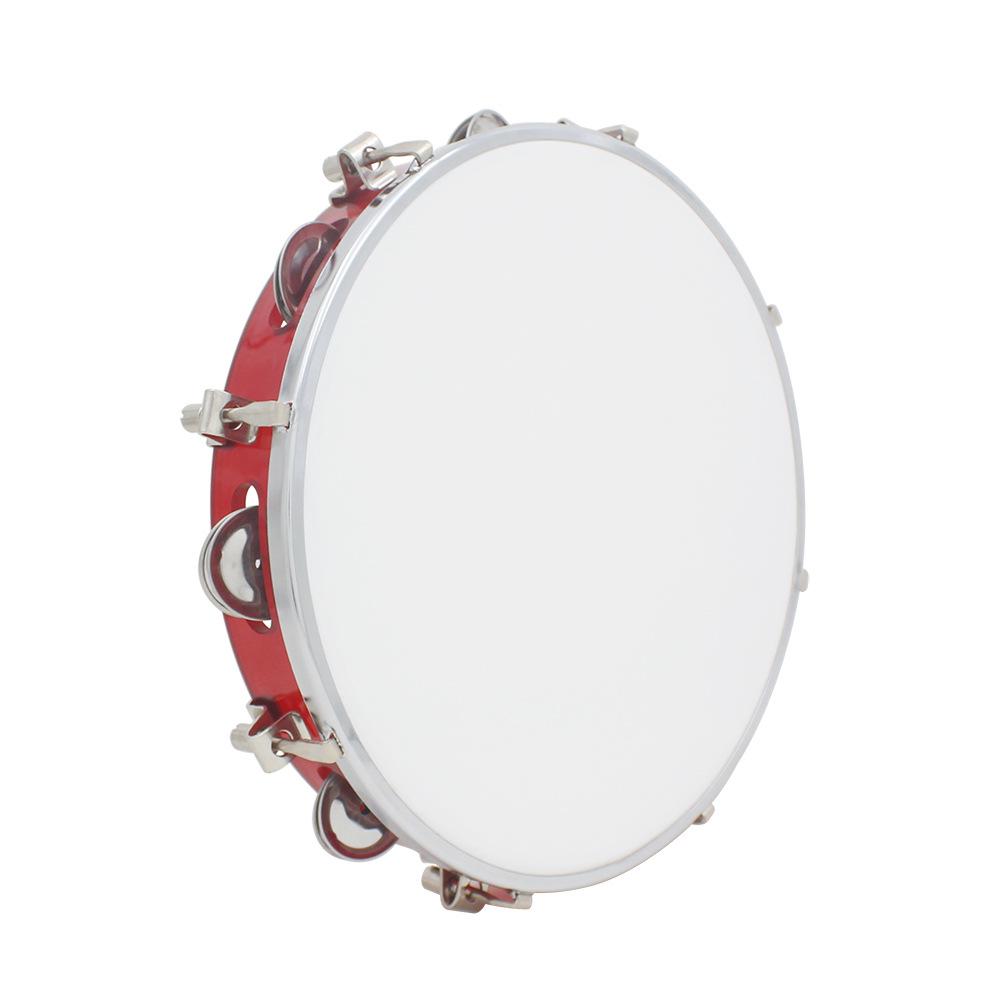 

10-Inch Red Hand-Shaken Tambourine: Children s Music Teaching Aid for Xinjiang Dance