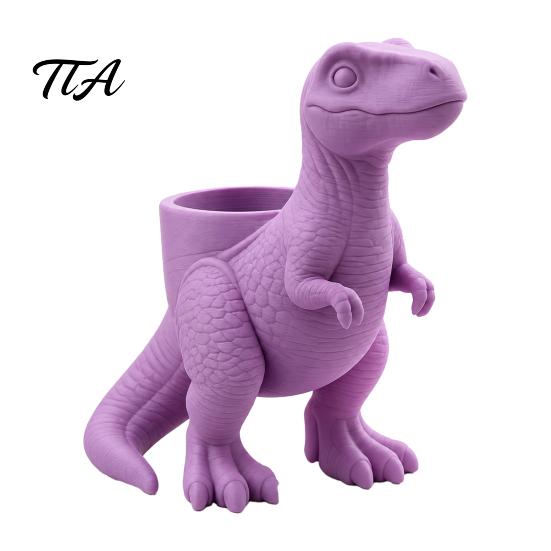 Flower Pot Decoration 3D Printed Dinosaur Planter Pot, Tyrannosaurus Rex Flowerpot for Succulents and Shape Holder Small Plants, Decorative