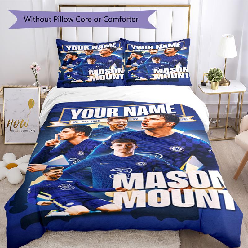 Chelsea Fc Football Player Personalized Name Duvet Cover Set Design for Bedrooms Soft Bedding Bedroom Decor Gift for Festivals