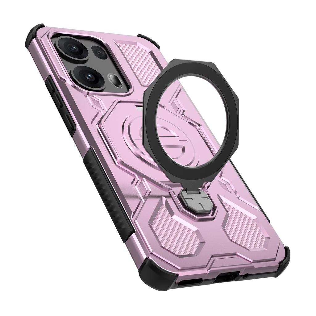 For Oppo Reno13 Pro 5G Magnetic Case Rotating Metal Kickstand PC+TPU Phone Back Cover