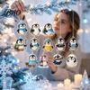 Countdown to Christmas Antarctic Penguin Advent Calendar, 24-Day Winter Box with Cute Festive Home Ornament Explorer Ornaments, 2D Acrylic Hanging