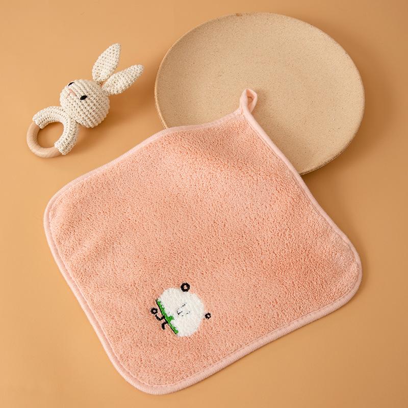 Soft Baby Towels Cute Coral Velvet Absorbent Face Hand Towel Kids Shower Wipe Washcloth Children Handkerchief Bath Towel 25x25cm