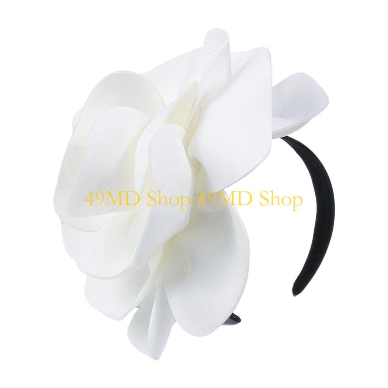 49MD Fabric Flower Headbands Bold Evening Event Hair Accessory Hairpiece Stylish Design