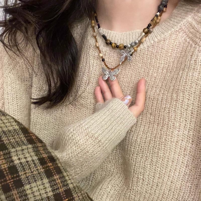 

DIMANAF 2023 Four Seasons Подвеска Ретро Аксессуар Длинный Этнический Стиль Листья Простые Аксессуары Кулон 470