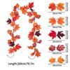 Artificial Maple Leaves Halloween Thanksgiving Decoration Autumn Fall Leaf Simulated Maple Leaf Garland Fallen Leaves Rattan