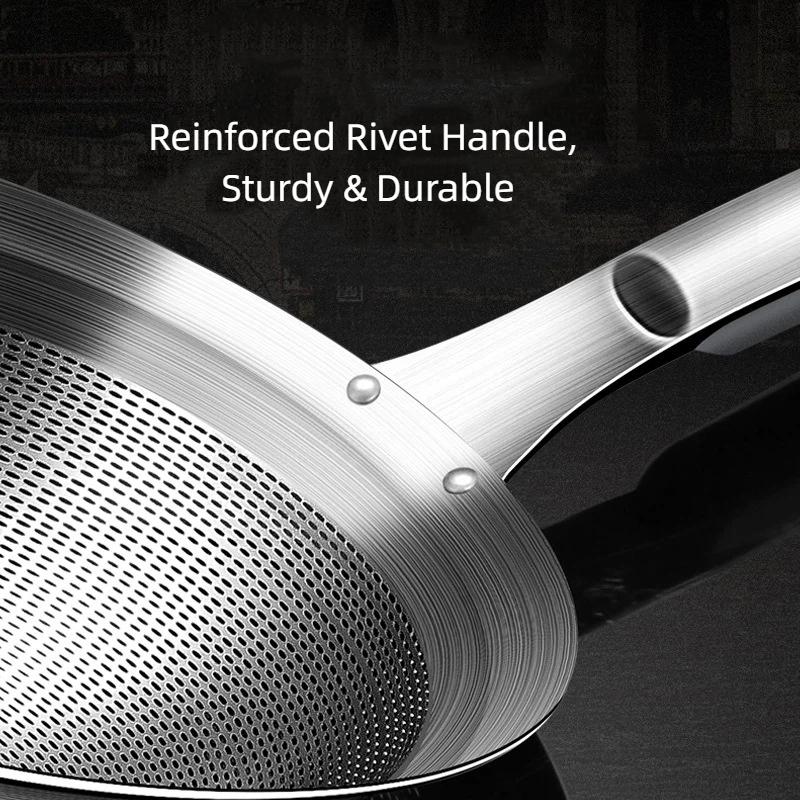 304 Stainless Steel Strainer Filter Spoon Long Handle Fine Mesh Filter Spoon Fat Skimmer Spoon Food Grade Heat Resistant