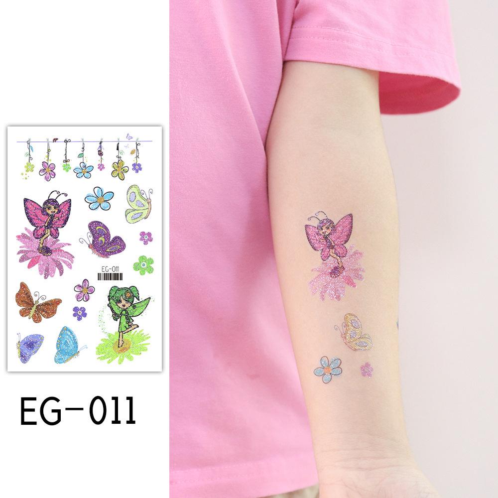 Ruikalong Cartoon Mermaid & Butterfly Glitter Tattoo Stickers for Children