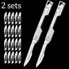Stainless Steel Folding Knife Pocket Knife With 9 Replaceable Blades Sharp Hobby Knife Craft Knife Kit Kitchen Accessoires