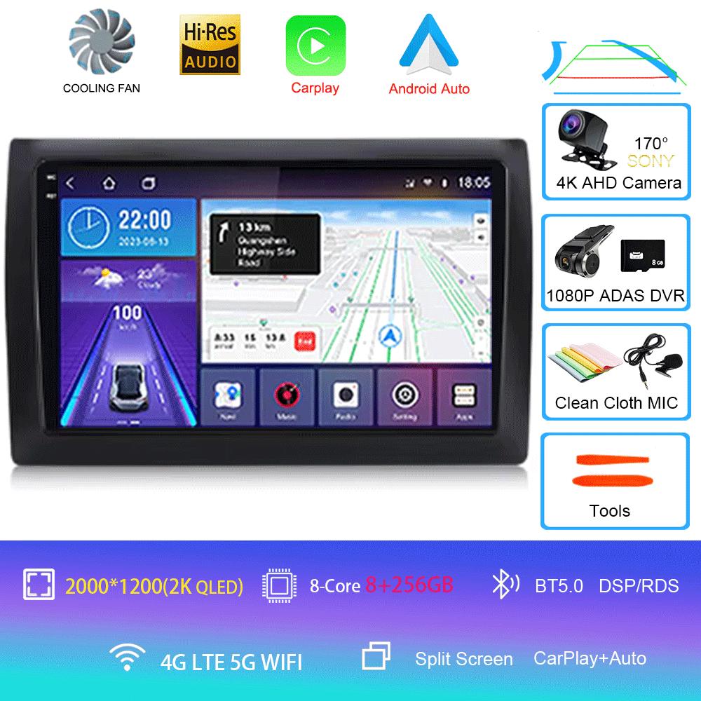 For Fiat Stilo 2002 - 2010 Android 14 Car Radio Automotivo Carplay Auto RDS BT WIFI Autoradio Car Multimedia 2Din Video Player