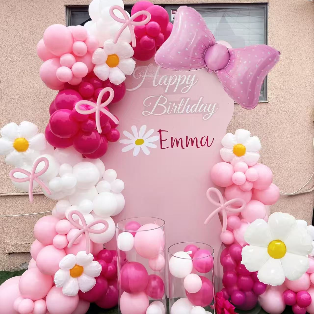 

Набор гирлянды из розовых шаров, Набор шаров с металлической пудрой, Украшение для свадебной вечеринки, Набор для ежегодного оформления шарами Set as shown