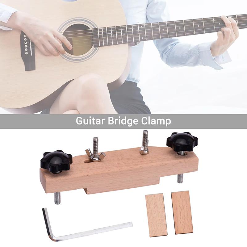 Gitarrenbrückenklemme Gitarrenbauer Reparaturwerkzeug mit L-Schlüssel Holzklötzen Gitarrenersatzwerkzeug Klassische Gitarrenbrücke Werkzeug Hand